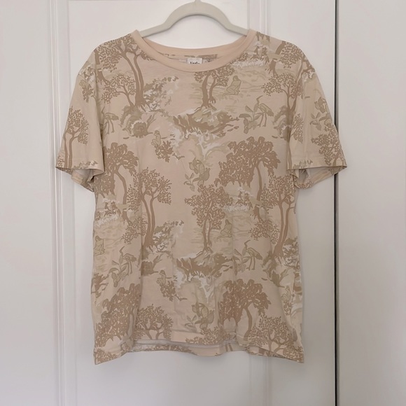 LITTLE MOON ARITZIA NUDE PATTERNED T SHIRT - Picture 1 of 4
